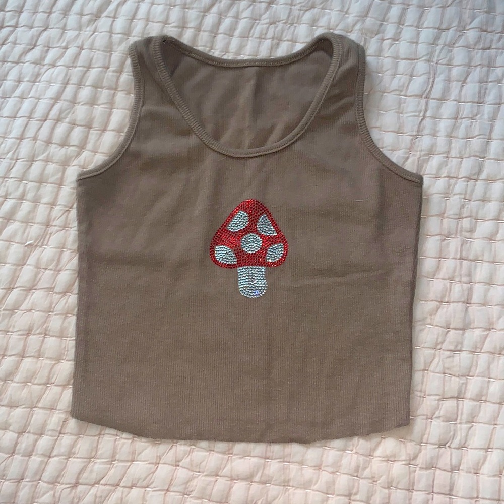 Brand New Taupe mushroom crop top! S/M